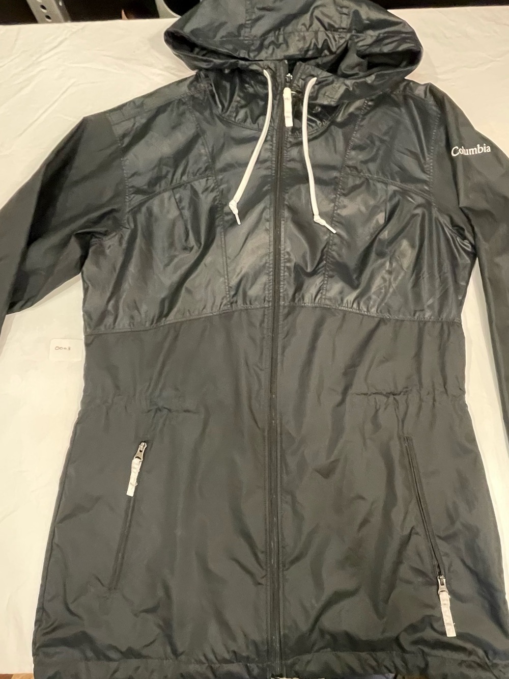 Columbia Women's Black Hooded Packable Windbreaker Jacket
